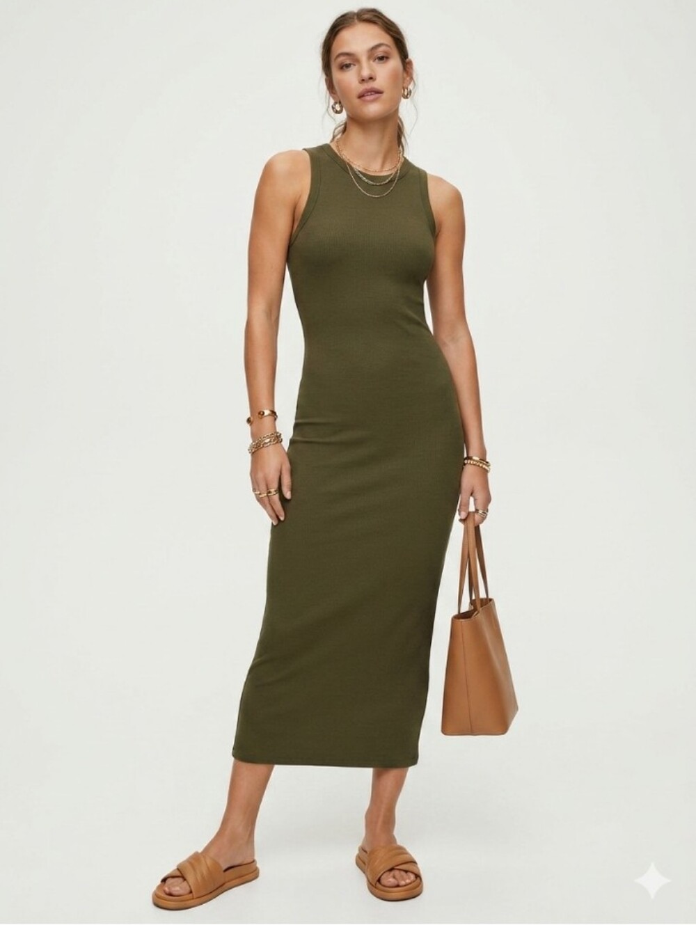 Wilfred Olive Green Sleeveless Maxi Dress